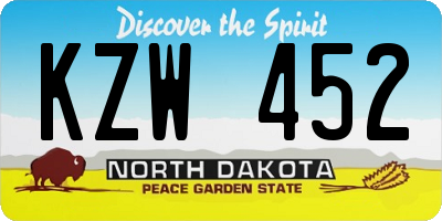 ND license plate KZW452