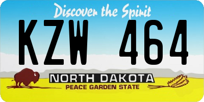 ND license plate KZW464