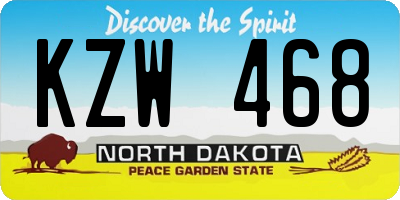 ND license plate KZW468