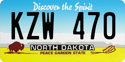 ND license plate KZW470