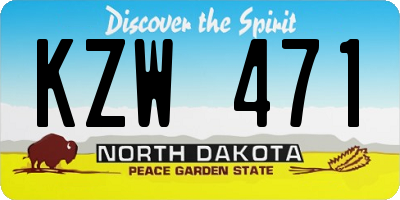 ND license plate KZW471