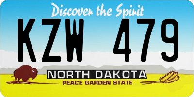 ND license plate KZW479