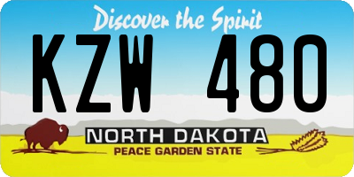 ND license plate KZW480