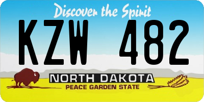 ND license plate KZW482