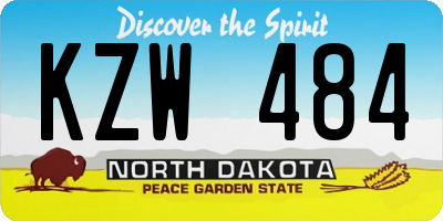 ND license plate KZW484