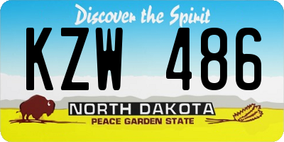 ND license plate KZW486