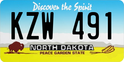 ND license plate KZW491