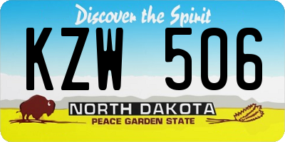 ND license plate KZW506