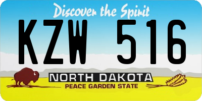 ND license plate KZW516