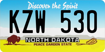 ND license plate KZW530