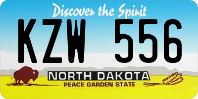 ND license plate KZW556