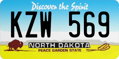 ND license plate KZW569