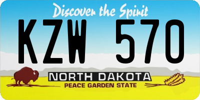 ND license plate KZW570