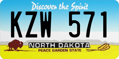 ND license plate KZW571