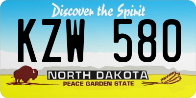 ND license plate KZW580