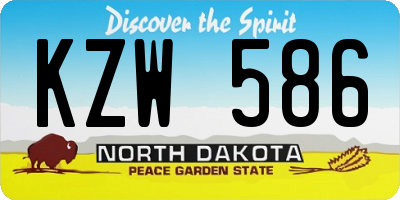 ND license plate KZW586