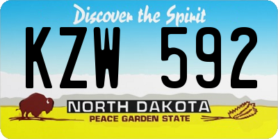 ND license plate KZW592