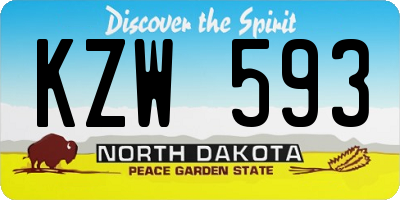 ND license plate KZW593