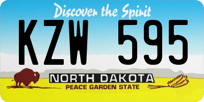 ND license plate KZW595