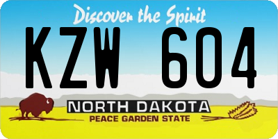 ND license plate KZW604