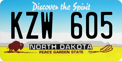 ND license plate KZW605