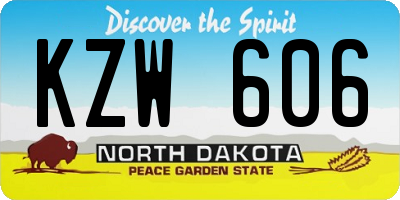 ND license plate KZW606