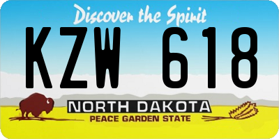 ND license plate KZW618