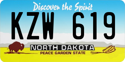 ND license plate KZW619