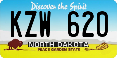ND license plate KZW620