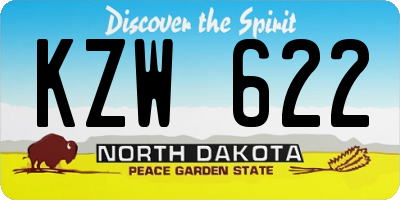 ND license plate KZW622