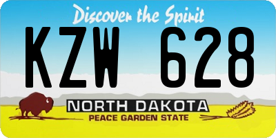 ND license plate KZW628