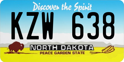 ND license plate KZW638