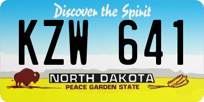 ND license plate KZW641