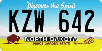 ND license plate KZW642