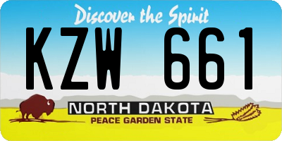 ND license plate KZW661