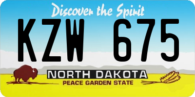 ND license plate KZW675