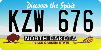 ND license plate KZW676