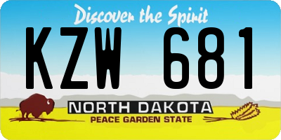 ND license plate KZW681