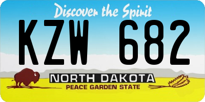 ND license plate KZW682