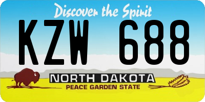 ND license plate KZW688