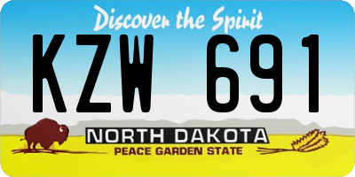 ND license plate KZW691