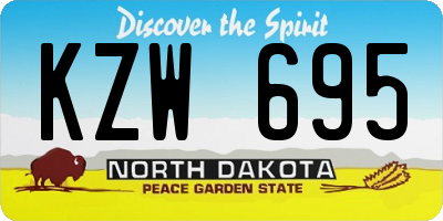 ND license plate KZW695