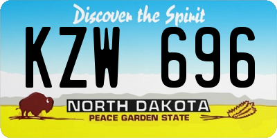 ND license plate KZW696