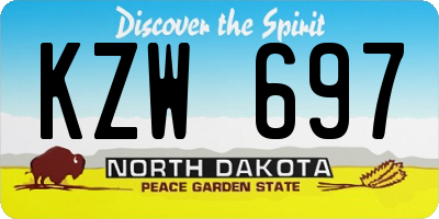 ND license plate KZW697