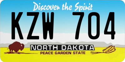 ND license plate KZW704