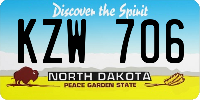 ND license plate KZW706