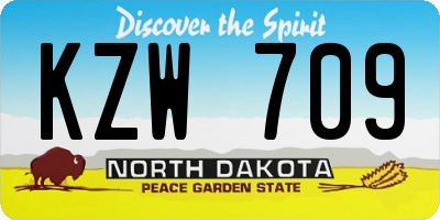 ND license plate KZW709