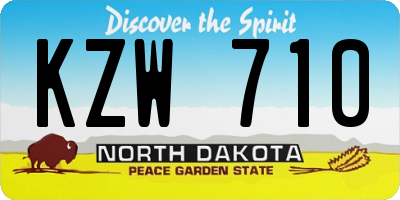 ND license plate KZW710