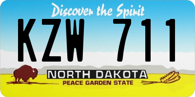 ND license plate KZW711