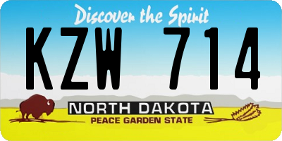 ND license plate KZW714